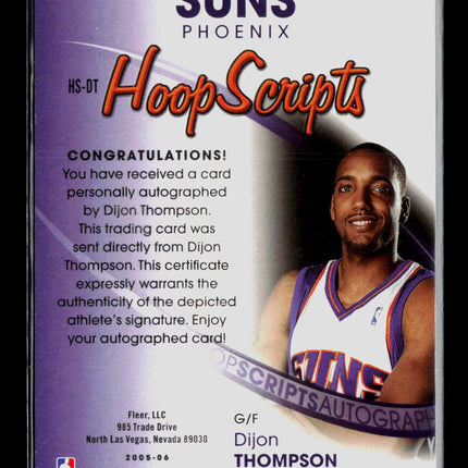 2006 Fleer Hoops Hoop Scripts Dijon Thompson #HS-DT Auto