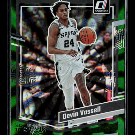 2023 Panini Donruss Basketball Devin Vassell #47 Green Laser