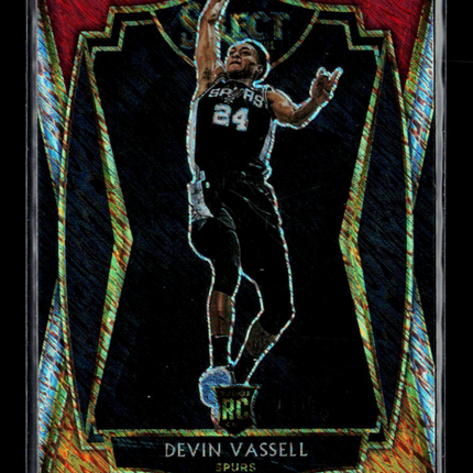 2021 Panini Select Devin Vassell #179 Red Orange Shimmer RC