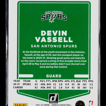 2021 Donruss Devin Vassell #15 Laser 101/149