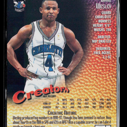 1996 Topps Finest Creators David Wesley #CR26 Refractor With Protective Coating