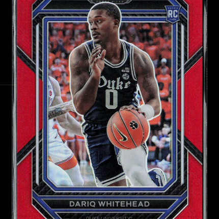 2023 Panini Prizm Draft Picks Dariq Whitehead #25 Red RC /299