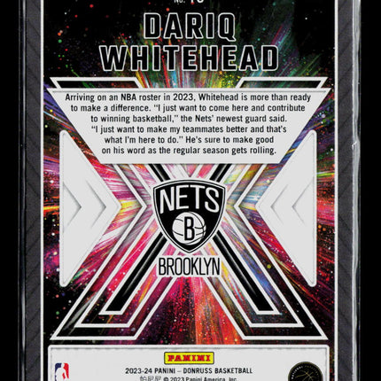 2023 Panini Donruss Great X-Pectations Dariq Whitehead #19 RC