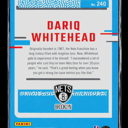 2023 Donruss Basketball Dariq Whitehead #240