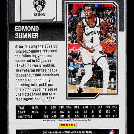 2024 Panini Contenders Edmond Sumner #VTR-ESN Auto