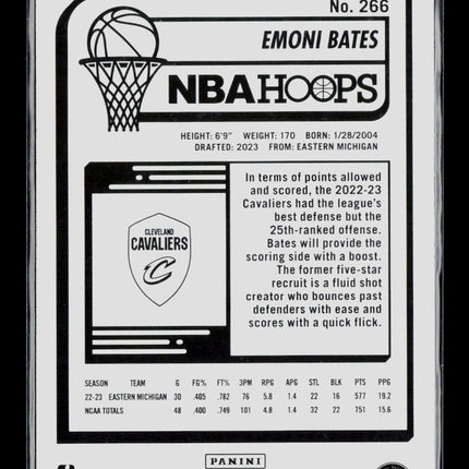2023 Panini NBA Hoops Emoni Bates #266 Winter RC