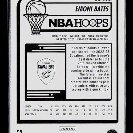 2023 Panini NBA Hoops Emoni Bates #266 RC