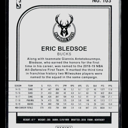 2019 Panini NBA Hoops Eric Bledsoe #103 Teal Explosion