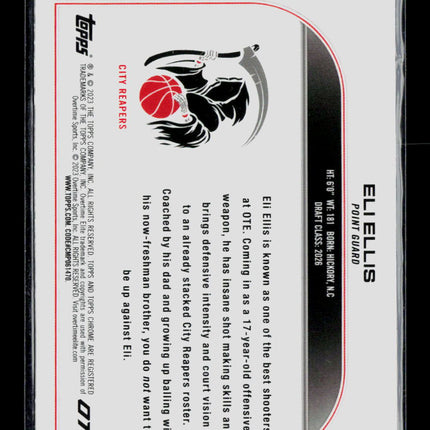 2026 Topps Chrome OTE Eli Ellis #72 Blue Sapphire RC