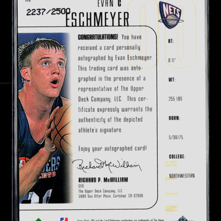 1999 Upper Deck SPx Evan Eschmeyer #119 2237/2500 Auto