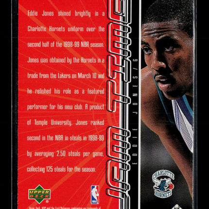 1999 Upper Deck MVP Jam Time Eddie Jones #JT8