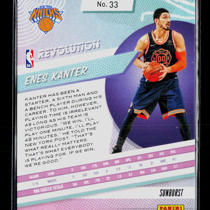 2018 Panini Revolution Enes Kanter #33 Sunburst /75