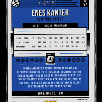 2019 Panini Donruss Optic Enes Kanter #97 Orange 146/199