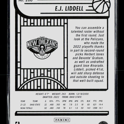 2022 Panini Hoops E.J. Liddell #266 Winter RC