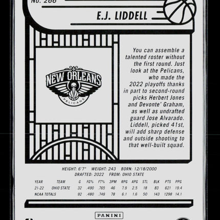 2022 Panini Hoops E.J. Liddell #266 RC 046/199