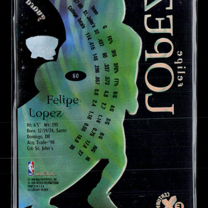 1999 SkyBox E-X Century Felipe Lopez #80