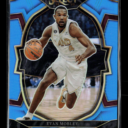 2023 Panini Select Evan Mobley #44 Blue Prizm 050/299