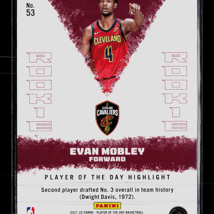 2022 Panini Player of the Day Evan Mobley #53 RC