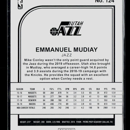 2019 Panini Hoops Emmanuel Mudiay #124 Green 70/99