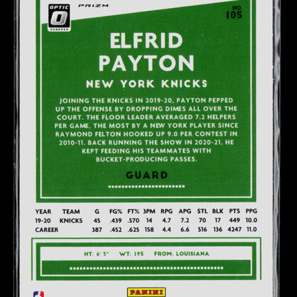 2021 Panini Donruss Optic Elfrid Payton #105 Checkerboard