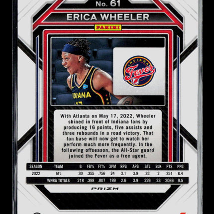 2023 Panini Prizm WNBA Erica Wheeler #61 Silver