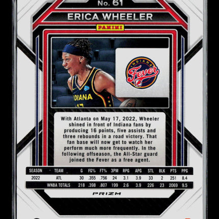 2023 Panini Prizm Erica Wheeler #61 Red Wave
