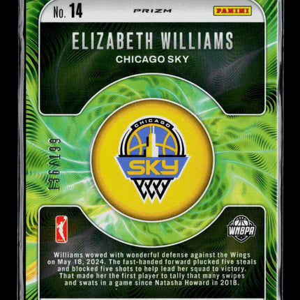 2024 Panini Prizm WNBA Elizabeth Williams #14 Fractal 136/199