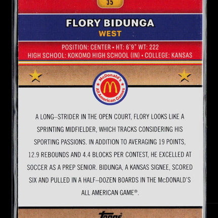 2024 Topps Chrome McDonald's All American Flory Bidunga #35 Purple 09/99