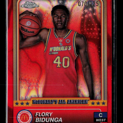 2024 Topps Chrome McDonald's All American Flory Bidunga #85 Red 070/125