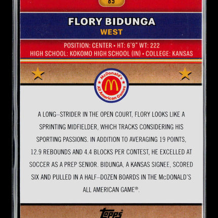 2024 Topps Chrome McDonald's All American Flory Bidunga #85 Red 070/125