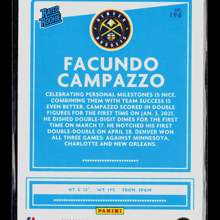 2021 Panini Chronicles Donruss Basketball Facundo Campazzo #196