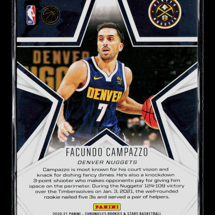 2021 Panini Chronicles Rookies & Stars Basketball Facundo Campazzo #670 RC