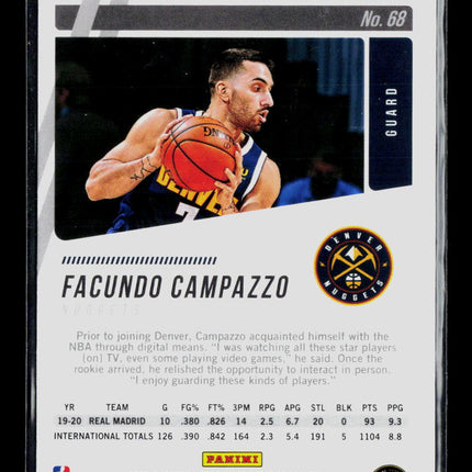 2021 Panini Chronicles Prestige Basketball Facundo Campazzo #68 RC