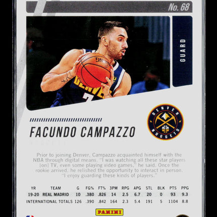 2021 Panini Chronicles Prestige Facundo Campazzo #68 RC