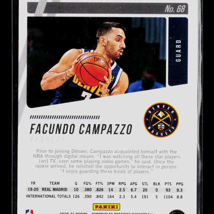 2021 Panini Chronicles Prestige Basketball Facundo Campazzo #68 RC