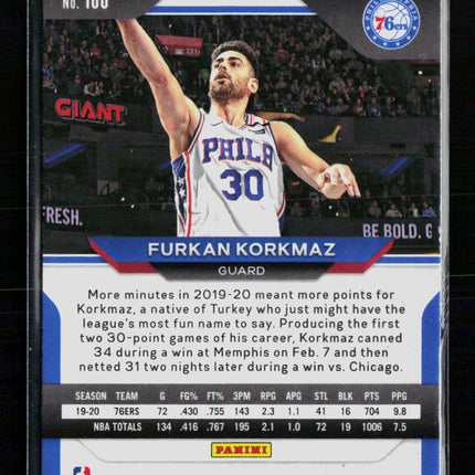 2021 Panini Prizm Furkan Korkmaz #160 Silver