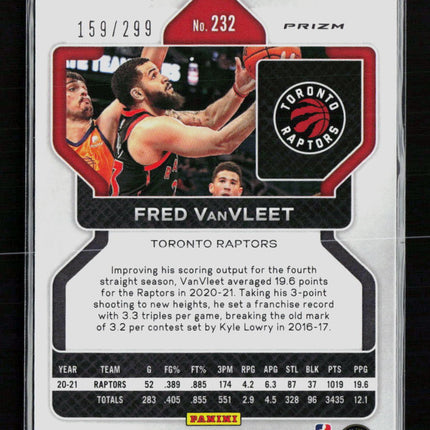 2021 Panini Prizm Fred VanVleet #232 Red 159/299