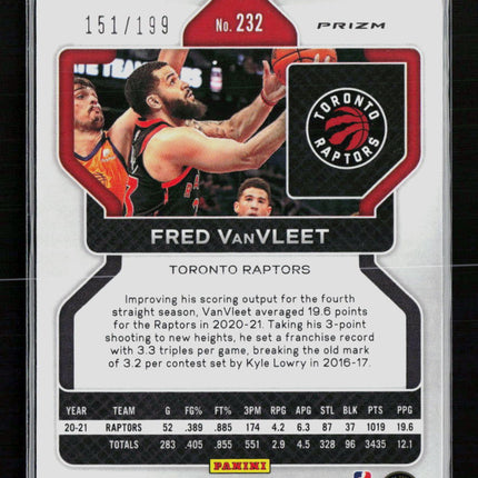 2021 Panini Prizm Fred VanVleet #232 Blue 151/199