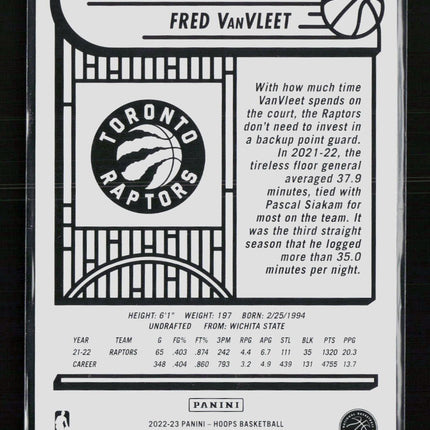 2022 Panini Hoops Fred VanVleet #38 Blue