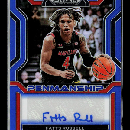 2022 Panini Prizm Draft Picks Penmanship Fatts Russell #CP-FAT Blue 130/149 Auto