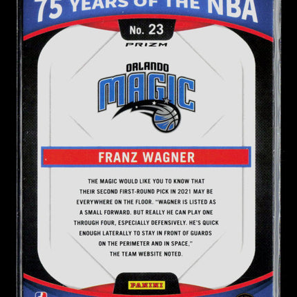 2021 Panini Prizm 75 Years of the NBA Franz Wagner #23
