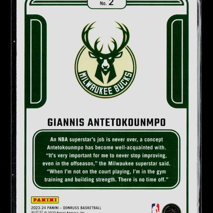 2023 Donruss Complete Players Giannis Antetokounmpo #2