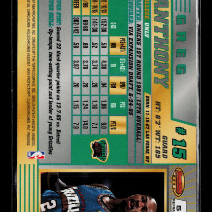 1997 Bowman's Best Greg Anthony #57 Refractor