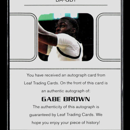 2022 Leaf Draft Gabe Brown #BA-GB1 Auto