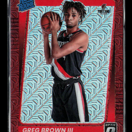 2022 Panini Donruss Optic Greg Brown III #195 Red Choice Prizm