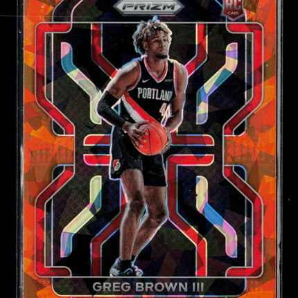 2021 Panini Prizm Greg Brown III #291 Orange Ice RC