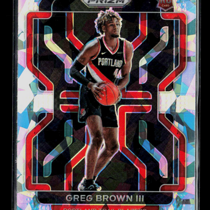2021 Panini Prizm Greg Brown III #291 Cracked Ice RC