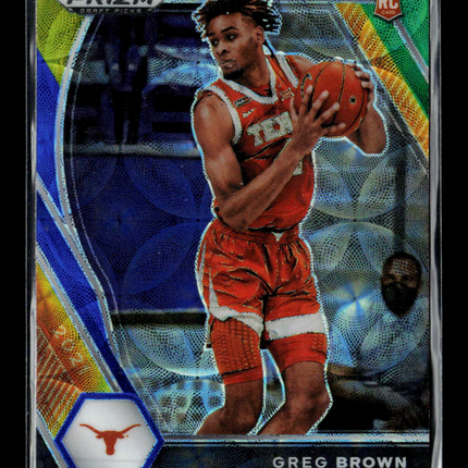 2021 Panini Prizm Draft Picks Greg Brown #27 Blue Yellow Green Choice RC