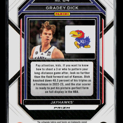 2023 Panini Prizm Draft Picks Gradey Dick #84 Purple Wave RC