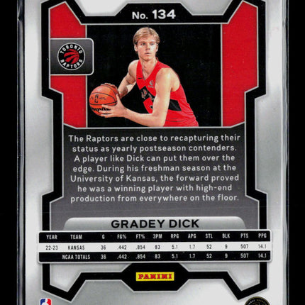 2023 Panini Prizm Gradey Dick #134 Red White Blue RC